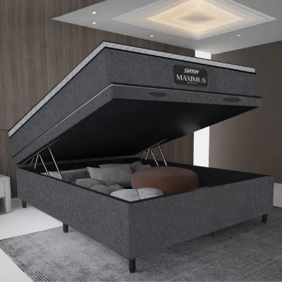 cama box baú colchão gazin maximus molas ensacadas Loja Prosonno colchões